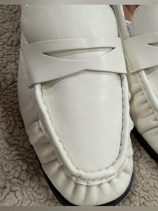 J. Crew Women's White Leather Penny Loafers - Picture 1 of 9